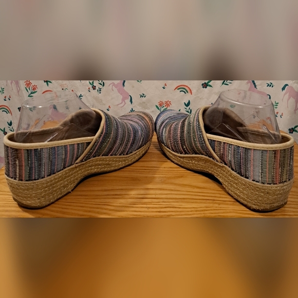 NWOT Dansko Jute Weave Rainbow Boho Hobo Casual Orthotic Clog Wedge Shoe SZ 37 - Picture 3 of 6
